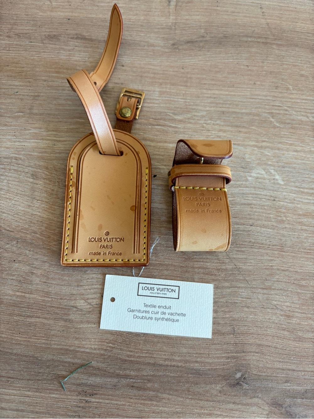 Authentic Louis Vuitton id tag and strap